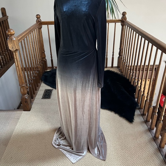 Elegant Velvet Ombre Dress - Picture 2 of 10